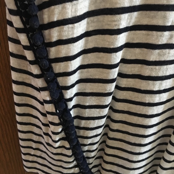 J. Crew Navy and White Striped Linen Tee - Picture 3 of 5